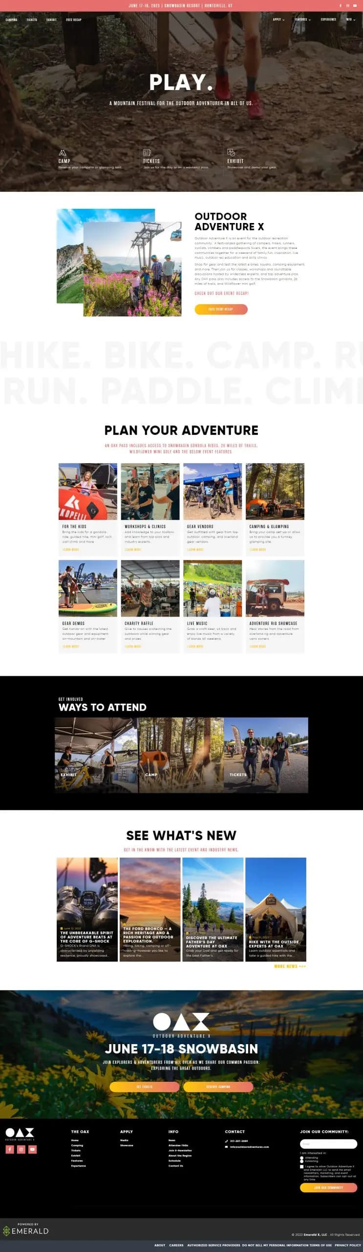 oax-screencapture OAX outdoor adventure website design custom development
